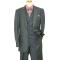 Extrema By Zanetti Grey With White Dual Pinstripes Super 140's Wool Vested Suit HA00144